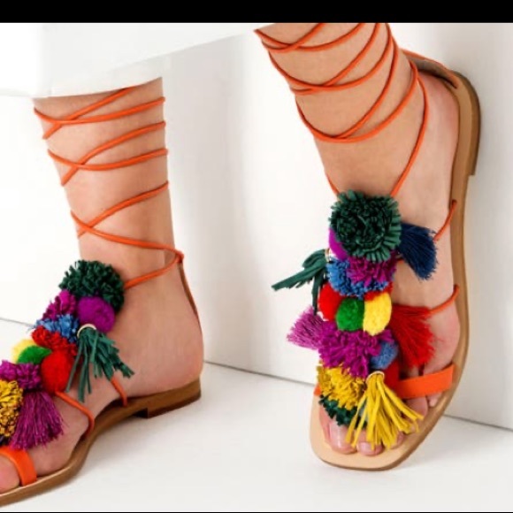 ZARA POM POM SANDALS